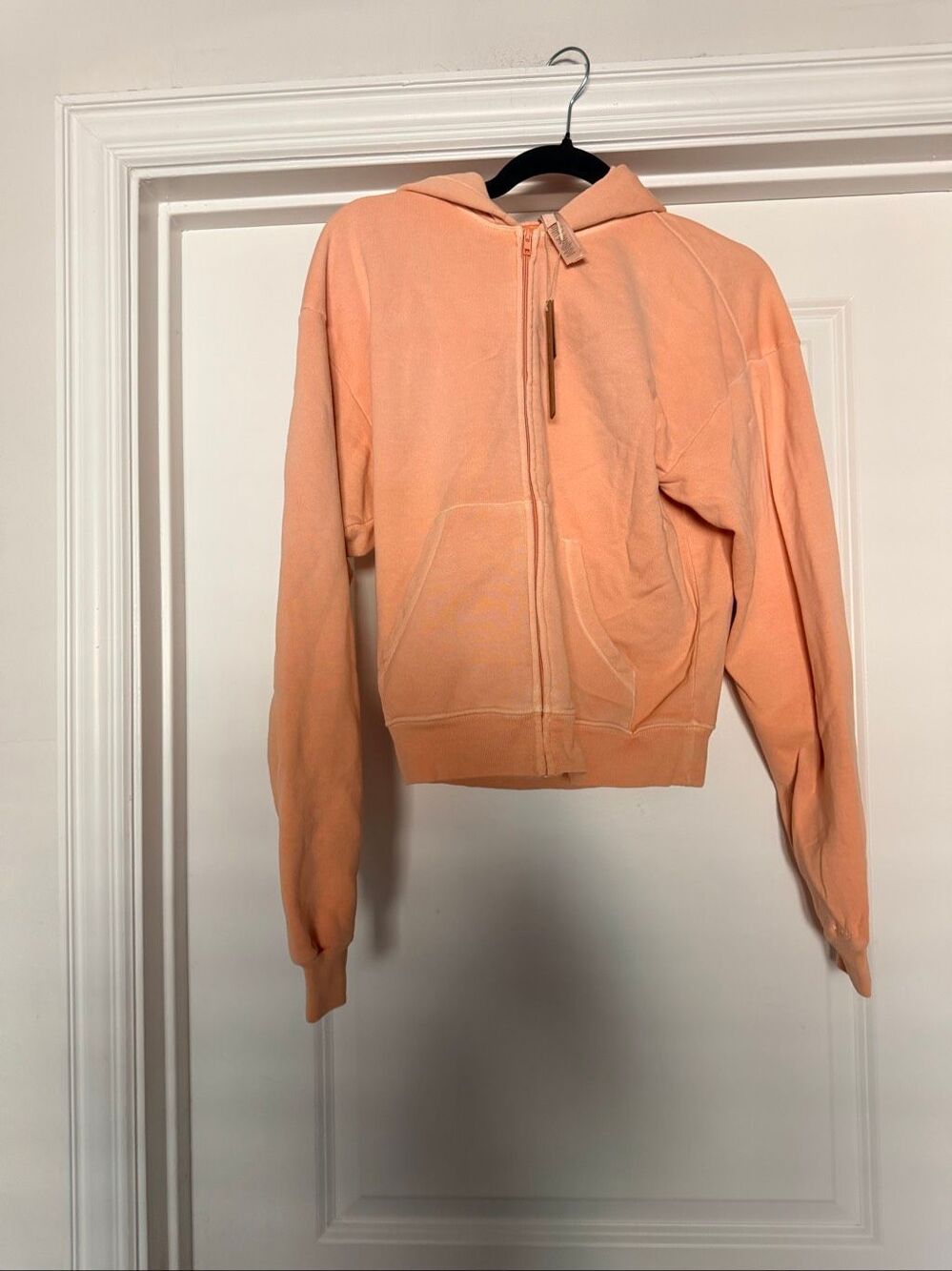 SKIMS Womens Cantaloupe Peach French Terry Zip Up Hoodie Sweatshirt Size XS NWT